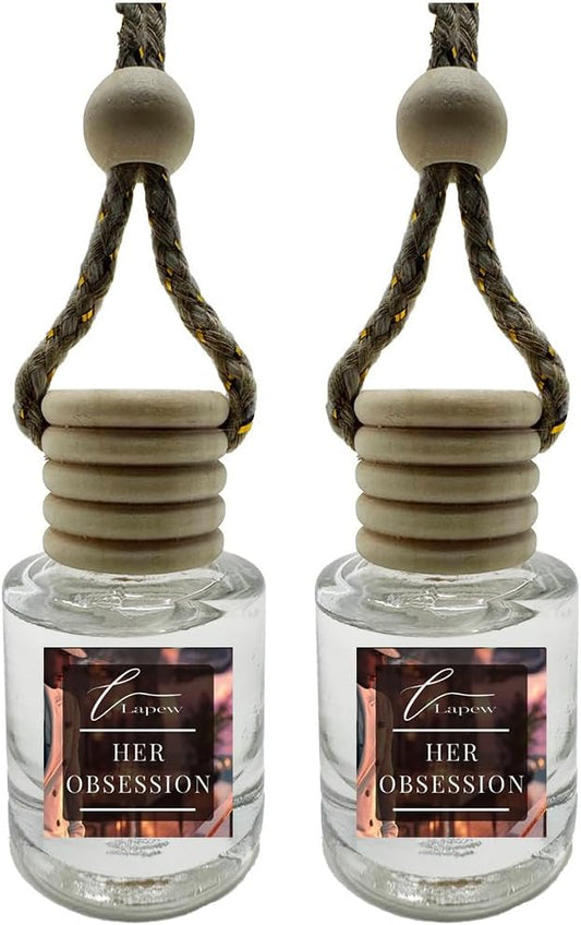 Car Air Freshener Diffuser – 2 Pack Hanging Air Freshener Diffuser (.34 Oz, Her Obsession)