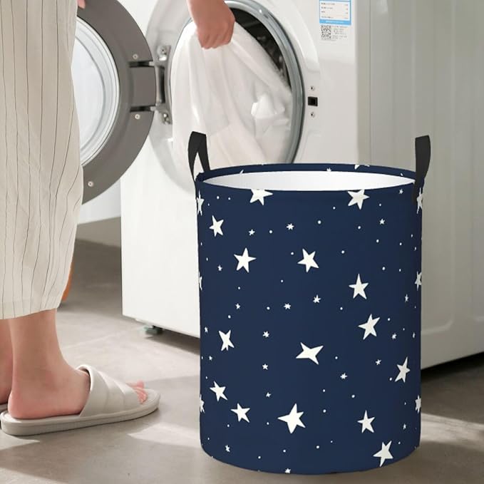 Laundry Basket Small Star Collapsible Large Capacity,63l Dirty Clothes Basket Durable Lightweight Hamper With Handles Ideal For Clothes, Toys Home Organization
