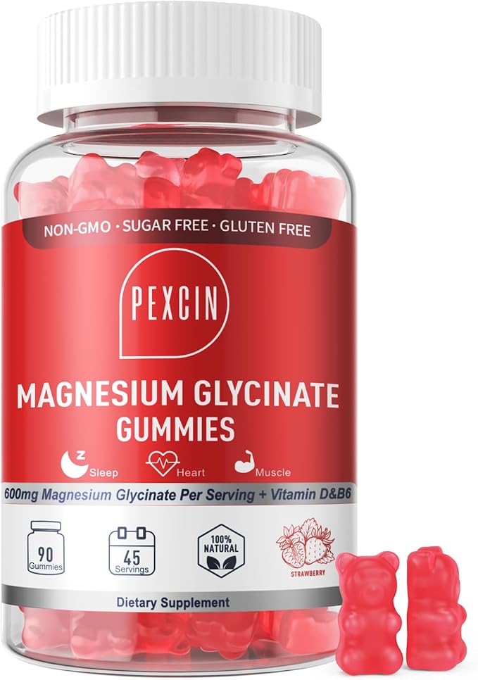 Magnesium Glycinate Gummies for Adults & Kids, 1000mg High Absorption Magnesium Complex Supplement, Sugar Free with Potassium,Vitamins for Calm, Sleep Supprt, Stress Relief, 90 Counts