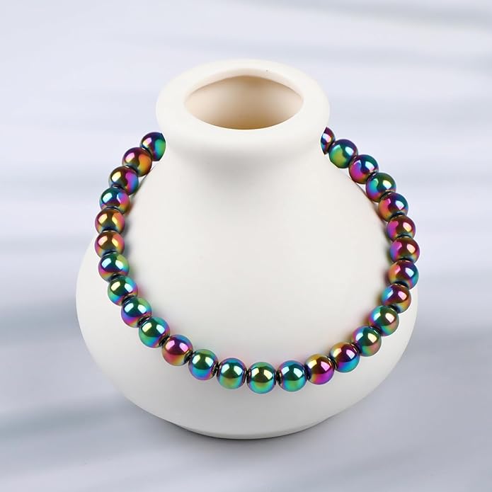 LPBeads Handmade Natural Gemstone Stretch Elastic Bracelet Healing Crystal Round Stone Beads Jewelry Gifts for Women Men