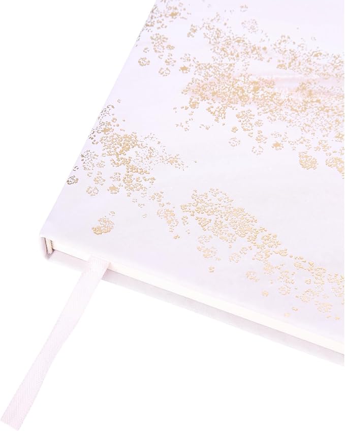 Eccolo Large Lined Journal Notebook, Hardbound Cover, Writing Journal, 256 Ruled White Pages, Ribbon Bookmark, Lay Flat, Desk Size for Work or School, Gold Foil Marble (Pink, 8x10 inches)