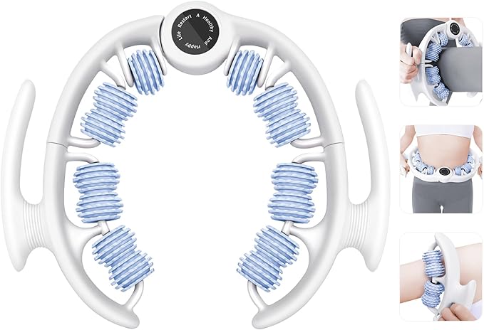 KESHWELL Muscle Massage Roller, Cellulite Remover Massager, Leg Massage Roller for Deep Tissue Relax. Fitness Massage Tool for Arm,Leg,Thigh,Neck,Back,Tennis Elbow.with Removable Handles. Blue