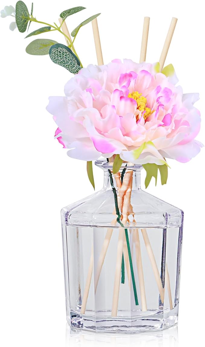 L'odeur Vill Reed Diffuser, 8.5 Oz(250ml) Lavender Geranium Bathroom Diffuser with 10 Sticks, Scented Diffuser Home Fragrance Essential Oil Reed Diffuser Set for Home Large Rooms Bathroom Shelf Decor