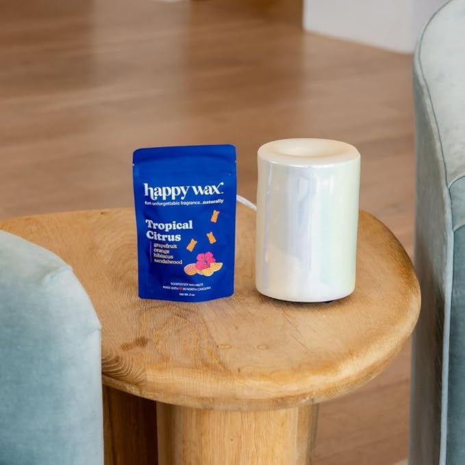 Happy Wax Tropical Citrus Scented Bear Wax Melts - Natural Strong Scented Summer Wax Melts Infused w/Essential Oils - Non Toxic Wax Melt & Pet Safe Wax Melts - (8 oz Pouch)