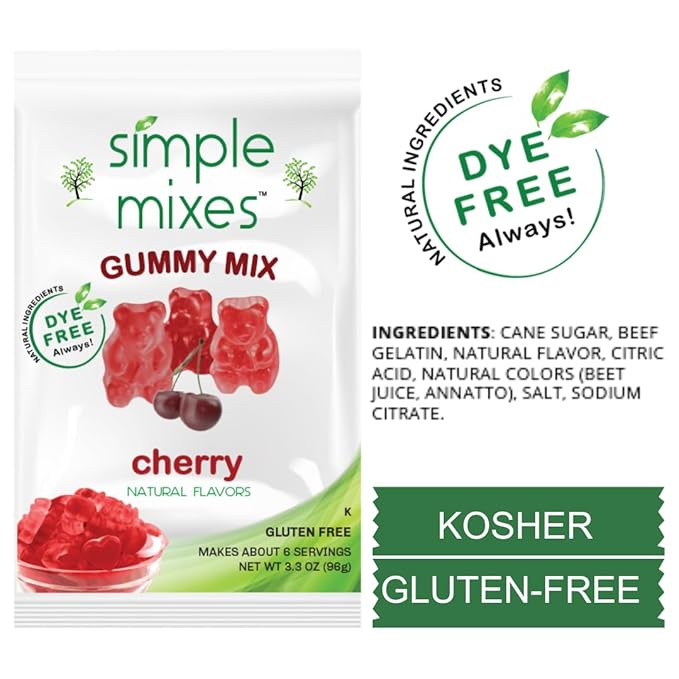 Simple Mixes Natural Gummy Mix, Healthy Snack, Dye-Free, No Gluten or Fat, Kosher, (3-Pack, Variety)