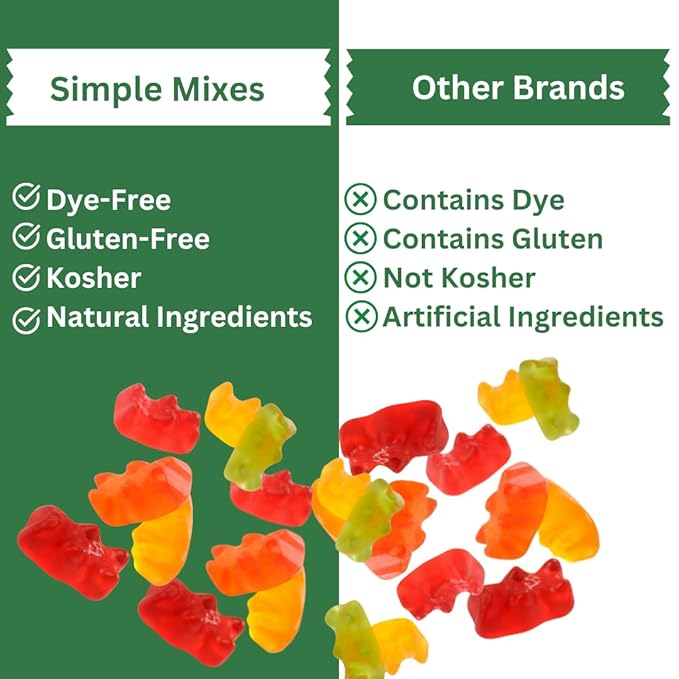 Simple Mixes Natural Gummy Mix, Healthy Snack, Dye-Free, No Gluten or Fat, Kosher, (3-Pack, Variety)