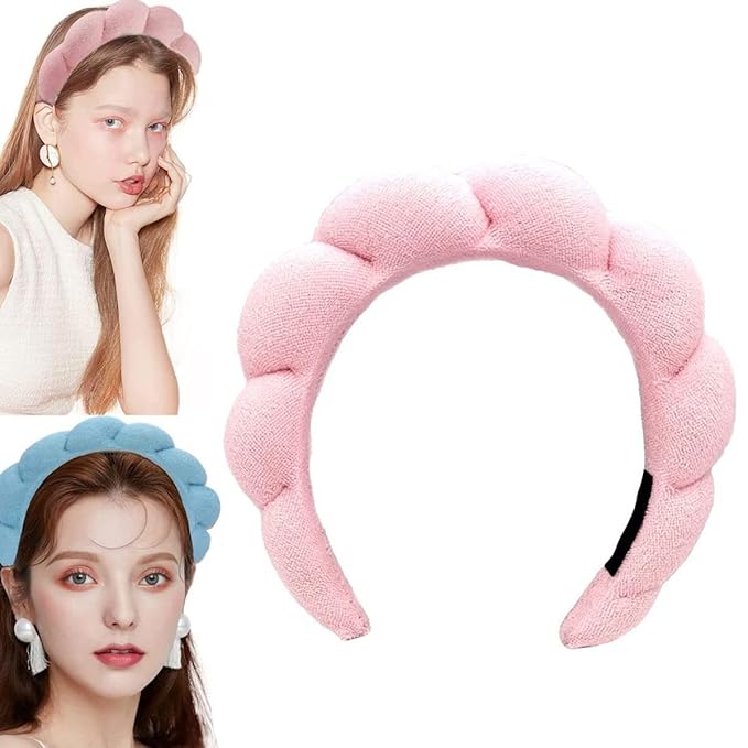 Spa Headband, Pink - For Women's Washing Face, Makeup, Skincare, Shower, Unique Design, Suitable for Most People Choice