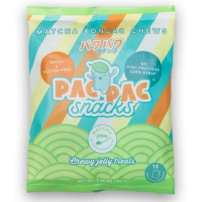 Matcha Konjac Chews | Premium Konjac Jelly Treats | Vegan, Gluten-Free, Low-Calorie | Crafted in Japan | Only 4g Sugar, 0g Fat per Serving | Green Tea Snack for Weight Management