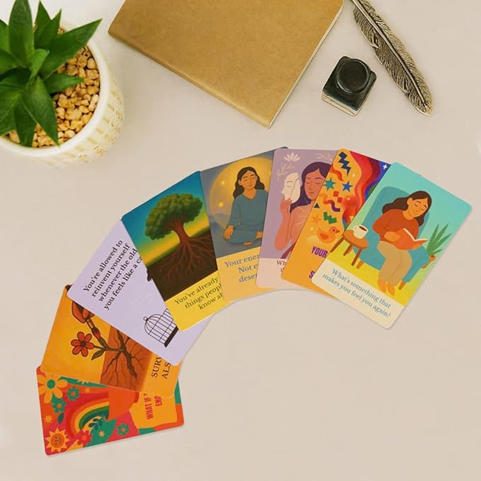 SHIMANY Daily Dopamine Affirmation Cards. 50 Positive Affirmation Cards for Women with Display Stan. Daily Motivational and Mindful Gift for Teens, Girls & Gen Z