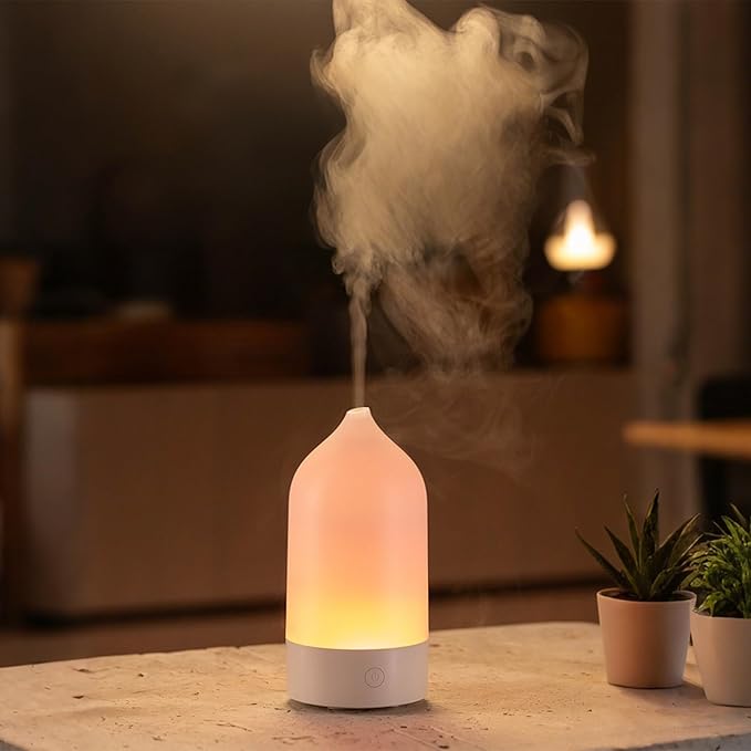 120ML ABS Light & Minimalist Essential Oil Diffuser, Ultrasonic Aromatherapy & Humidifier with 7-Color LED Lights, Whisper Quiet Auto Shut-Off Scent for Home, Office, Yoga