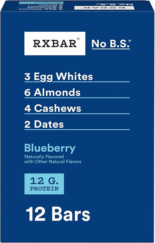 RXBAR Protein Bars, Protein Snack, Snack Bars, Blueberry, 22oz Box (12 Count)