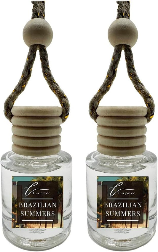 Car Air Freshener Diffuser – 2 Pack Hanging Air Freshener Diffuser (.34 Oz, Brazilian Summers)