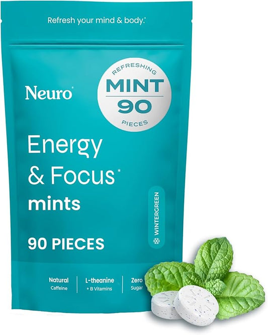 NeuroGum Energy & Focus Mints (Wintergreen, 72 Pieces) | | Sugar Free Nootropic Cognitive Brain Performance Supplement