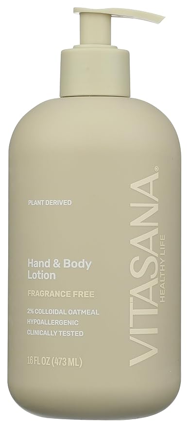 Hydrating Hand & Body Lotion, 16 oz – Fragrance‑Free, 99% Plant‑Derived with 2% Colloidal Oatmeal, EWG Verified, Hypoallergenic, Paraben‑Free, Sulfate‑Free, Cruelty‑Free
