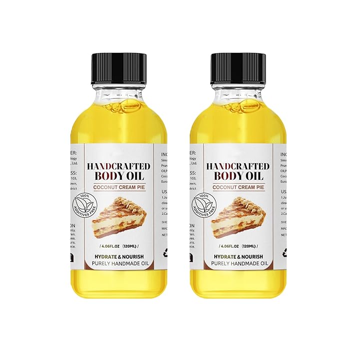 Coconut Cream Pie Body Oil, 2PCS Coconut Cream Pie Oil, for woman and man