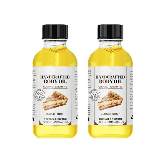 Coconut Cream Pie Body Oil, 2PCS Coconut Cream Pie Oil, for woman and man