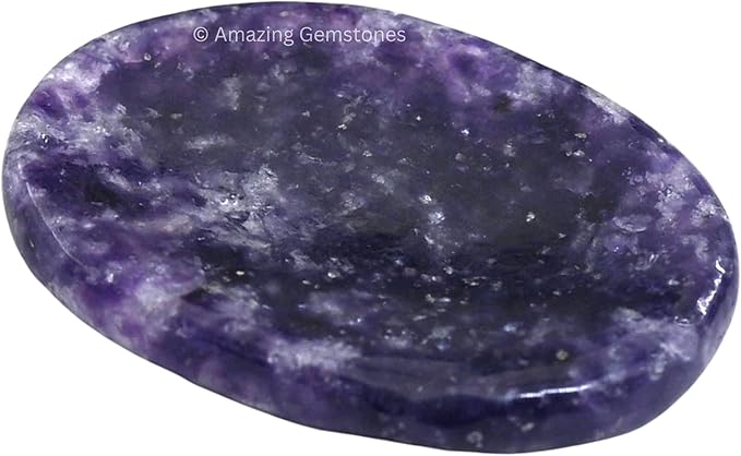 Amazing Gemstone Lepidolite Worry Stone Crystals and Healing Stones - Worry Stones for Stress Relief Gifts - Piedra Crystal Fidget for Meditation, Calming, Relaxation -