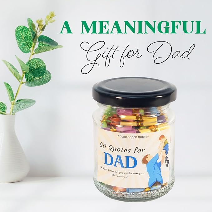 90 Messages in a Jar for Dad with NFC Keychain, Birthday Gifts for Dad, Dad Gifts from Daughter, Positive Affirmation Cards, Emotional Support Jar with Daily Affirmations for Women