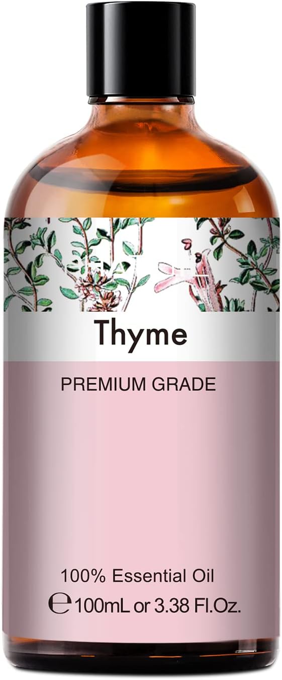 Thyme 3.38fl.oz Essential Oil, PHATOIL Aromatherapy Essential Oils for Diffuser, Humidifier, Perfect for DIY Soap, Candle, Bath Bombs Making(100ml)