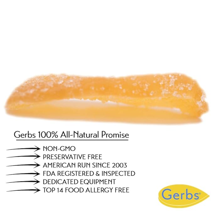 Gerbs Crystalized Dried Ginger 4 lbs. | Unsulfured, No Additives, Resealable Bulk Bag | Bold & Spicy Flavor | Top 14 Allergen-Free