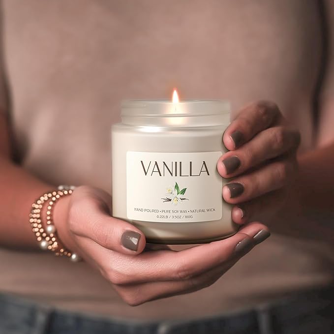 Vanilla Candle, Soy Candles for Women, Soy Candles for Home Scented, 2 Pack Aromatherapy Candle Gift Set for Relaxing, Stress Relief & Home Decor