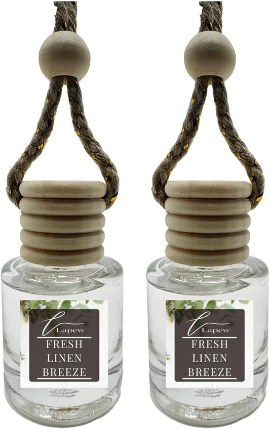 Car Air Freshener Diffuser – 2 Pack Hanging Air Freshener Diffuser (.34 Oz, Fresh Linen Breeze)