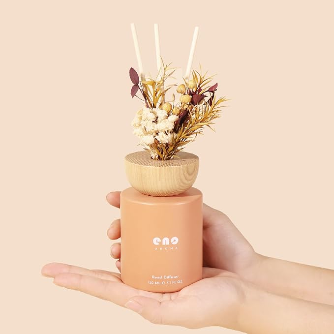 Reed Diffuser Set with Really Dried Flowers, Essential Oils Scented Diffuser with Sticks, Air Fresheners Home Fragrance for Bathroom Shelf Decor & Gift, 5.1oz / 150ml