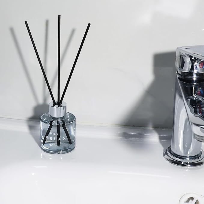 3 Pack Fragrance Reed Diffuser, 50ML Gardenia Jasmine Lemongrass Aromatherapy Diffuser Set with 12 Black Fiber Sticks,Air Freshener for Bedroom Bathroom Office