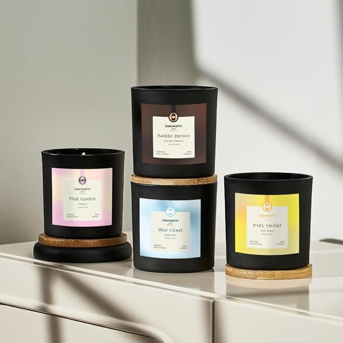 Fresh Linen Scented Candle for Women, Blue Cloud 3-Wick Candle for Home Scented with Fresh Linen, 14.5 oz Coconut Soy Wax Candle with 60 Hour Burn Time