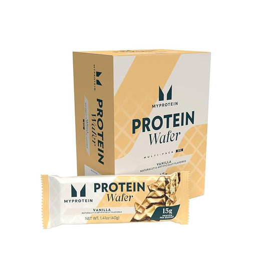 Myprotein Protein Bars, Crispy Protein Wafers, 15g High Protein Snacks, Box of 10 Vanilla Wafers Packs, Milk & Whey Protein Isolate, Light & Crunchy