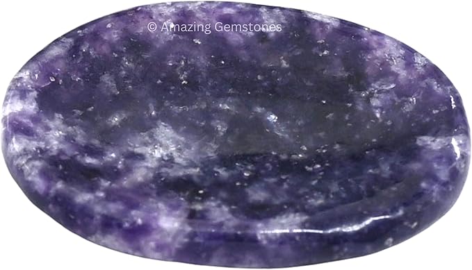 Amazing Gemstone Lepidolite Worry Stone Crystals and Healing Stones - Worry Stones for Stress Relief Gifts - Piedra Crystal Fidget for Meditation, Calming, Relaxation -