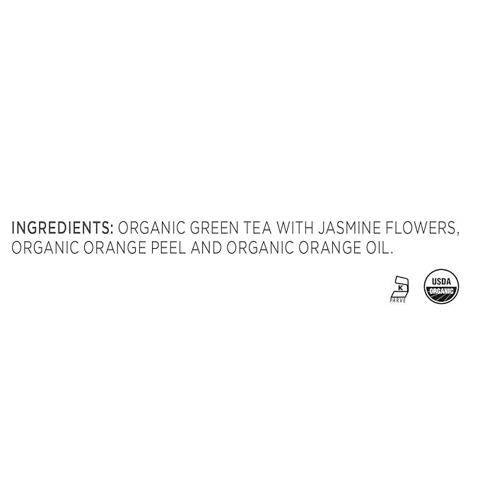 Tea Forte Orange Jasmine Premium Organic Loose Leaf Caffeinated Green Tea Blend Canister, Makes 35-50 Cups