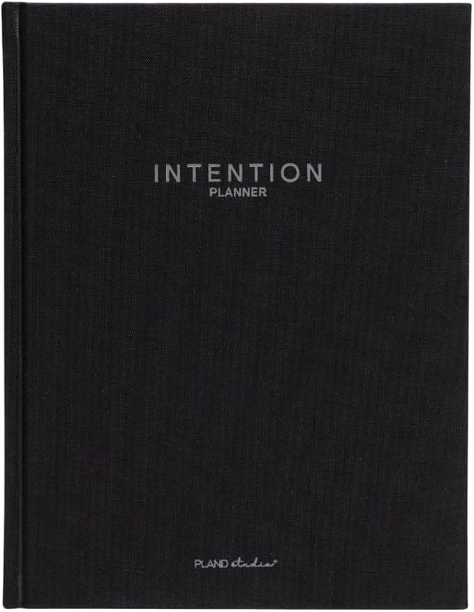 Pland Studio 90-Day Planner β Undated Daily Goal Journal for Men & Women | Charcoal Onyx Hardcover with Habit Tracker, Vision Board, Gratitude Prompts & Flat Lay Binding | Productivity & Mindfulness Notebook