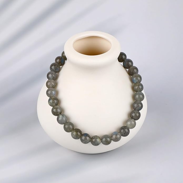 LPBeads Handmade Natural Gemstone Stretch Elastic Bracelet Healing Crystal Round Stone Beads Jewelry Gifts for Women Men