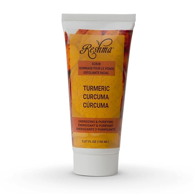 Reshma Beauty Turmeric Scrub, Dual Action Cleanser Face & Body Scrub, Gentle for All Skin Types and Dull Skin, Hydrating and Exfoliating, Enhances Natural Glow, Cruelty-Free, 5.07 oz, Pack of 1