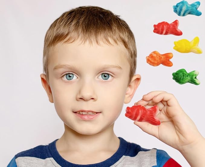 Fruidles Assorted Swirly Gummi Fish Candy, Delicious Fruit Flavors Gummies (4.4 Pounds (Bulk))