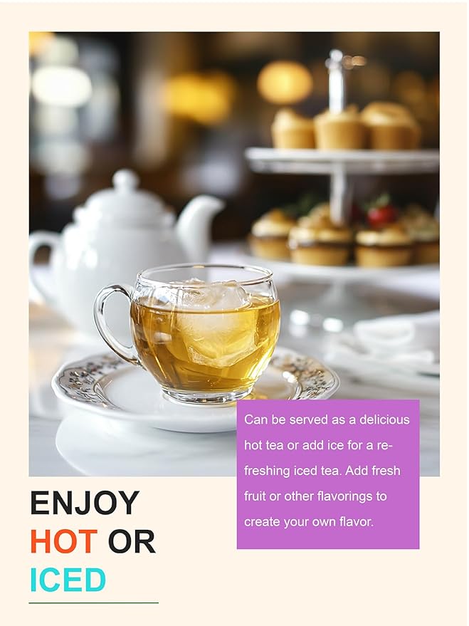 TeeLux Decaf Jasmine Green Tea Bags, Decaffeinated Jasmine Scented Green Tea, Pleasant Aroma & Smooth Taste, 100 Count