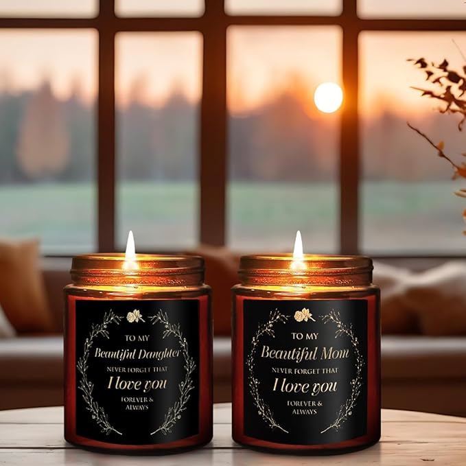 Candle Gifts for Mom from Son Daughter - Best Mothers Day, Love You, Birthday Gift for Her - Aromatherapy Relaxing Candle for Women, New Mom - Natural Soy Wax Jasmine Jar Candle for Home