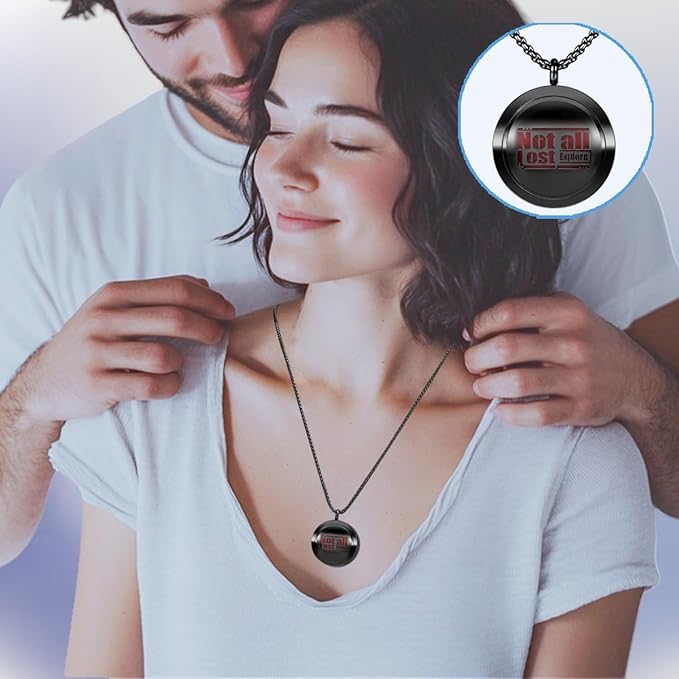 Aromatherapy Diffuser Necklace-Alphabet Essential Oil Necklace,Aromatherapy Diffuser Pendant for Men and Women,Portable,Suitable for Yoga,Meditation,Travel,Stress Relief Gift(Black 30mm)