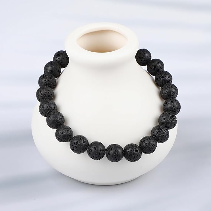 LPBeads Handmade Natural Gemstone Stretch Elastic Bracelet Healing Crystal Round Stone Beads Jewelry Gifts for Women Men