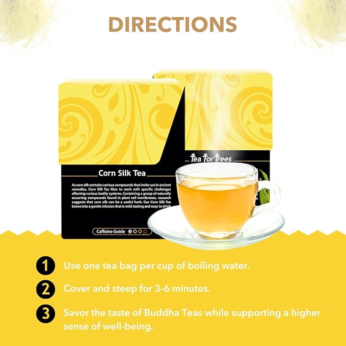 Buddha Teas - Organic Corn Silk Tea - Herbal Tea - For Health & Wellbeing - With Antioxidants & Minerals - Clean Ingredients - Caffeine Free - OU Kosher & Non-GMO - 18 Tea Bags (Pack of 1)