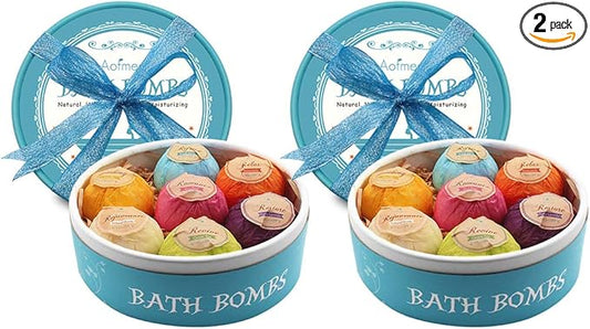 Aofmee Bath Bombs, 14 Bath Bombs for Women, Handmade Bathbombs for Kids Girls, Mothers Day Gifts for Mom, Spa Relaxation Gift for Her, Birthday Valentines Christmas Gifts for Women Who Have Everything