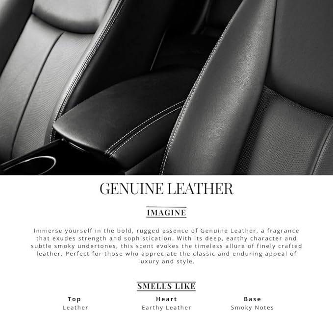 Car Air Freshener Diffuser – 2 Pack Hanging Air Freshener Diffuser (.34 Oz, Genuine Leather)