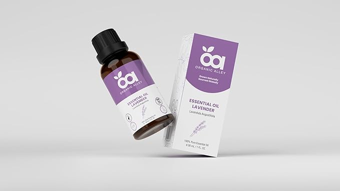 Lavender Essential Oil by Organic Alley | 100% Pure Therapeutic Grade | Natural Aromatherapy Oil | Essential Oil for Relaxation | Lavandula Angustifolia (1 Fl Oz, Lavender)