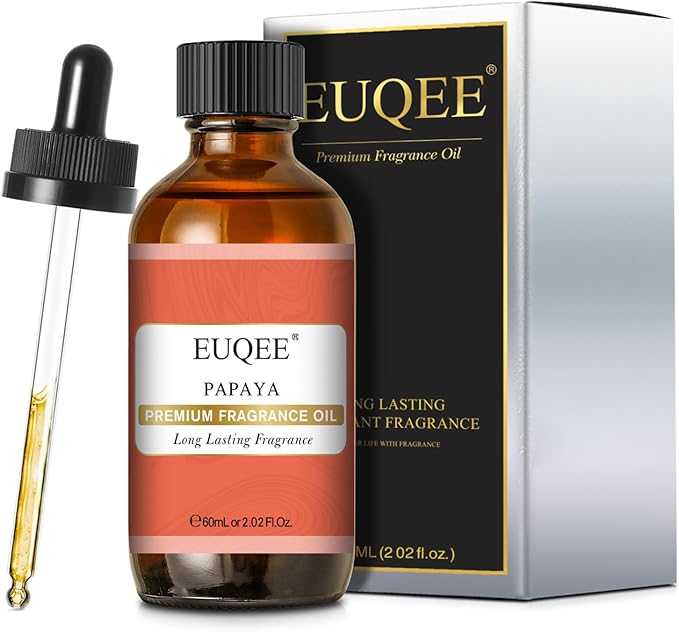 EUQEE Papaya Fragrance Oil, Premium Fragrance Essential Oil with Glass Dropper for Aromatherapy, Soap Candle Making - 2.02 Fl oz/ 60ml