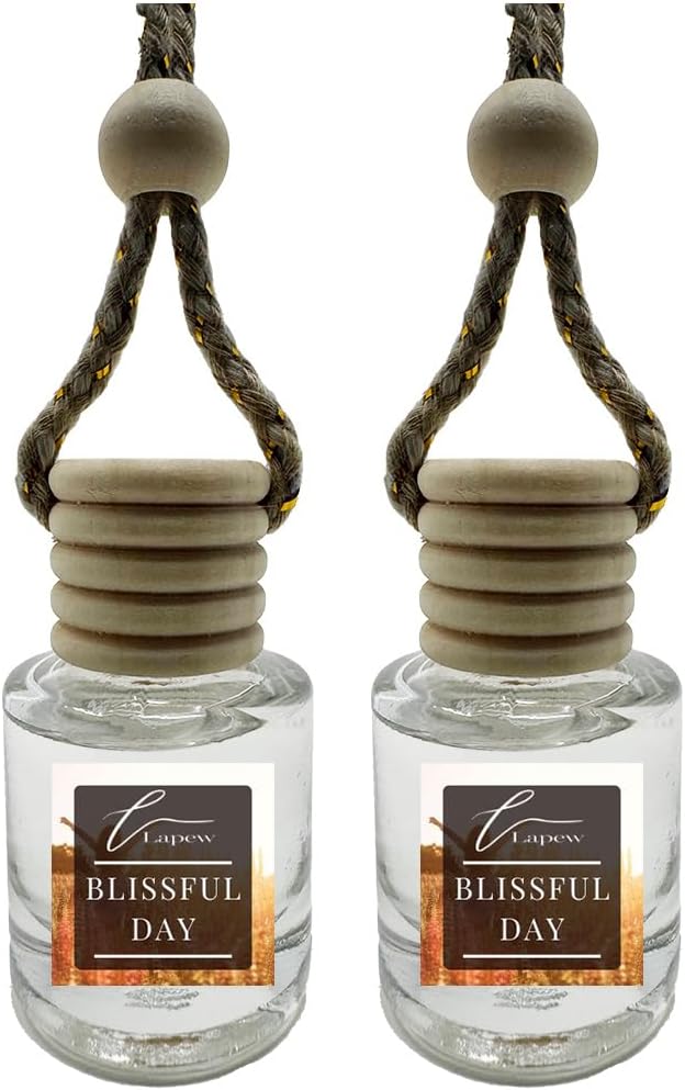 Car Air Freshener Diffuser – 2 Pack Hanging Air Freshener Diffuser (.34 Oz, Blissful Day)