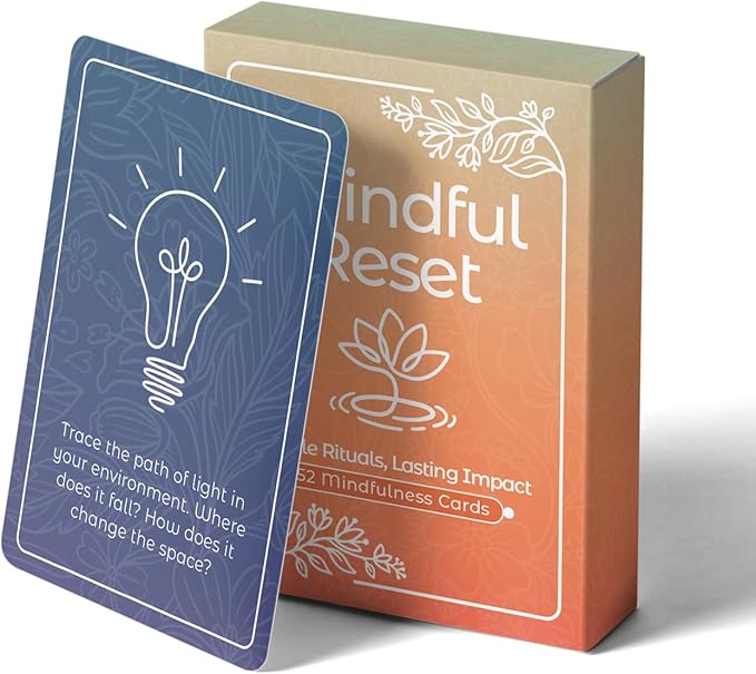 52 Mindfulness Cards, Stress and Anxiety Relief Mindfulness Tools, Therapy Games, Positive and Inspirational Gifts, Wellness and Meditation Tools, Affirmation Notes for Women and Men