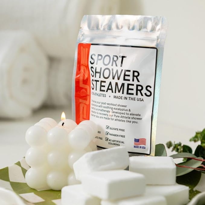 Sport Shower Steamers - Made in USA with Natural Lemon Essential Oil, Aromatherapy, Stress and Sinus Relief, Muscle Recovery for Athletes, Best Unique Birthday Gifts for Self Care Relaxation