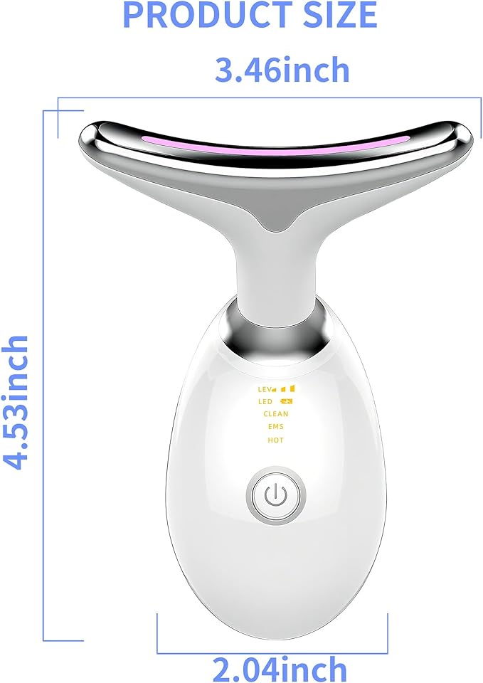 7-Color LED Facial Massager Tool, face Massager Tool with Vibration, Gua Sha-Inspired Design, Cooling Gel for Skin Firming & Daily Skincare Routine