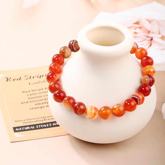 AD Beads 4mm6mm8mm10mm Handmade Bracelet - Natural Gemstone for Peace and Tranquility - Meditation, Yoga, Healing and Energy Gift for Unisex